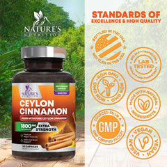 Nature's Nutrition etiqueta del envase enfocada, destaca certificación y dosis por porción