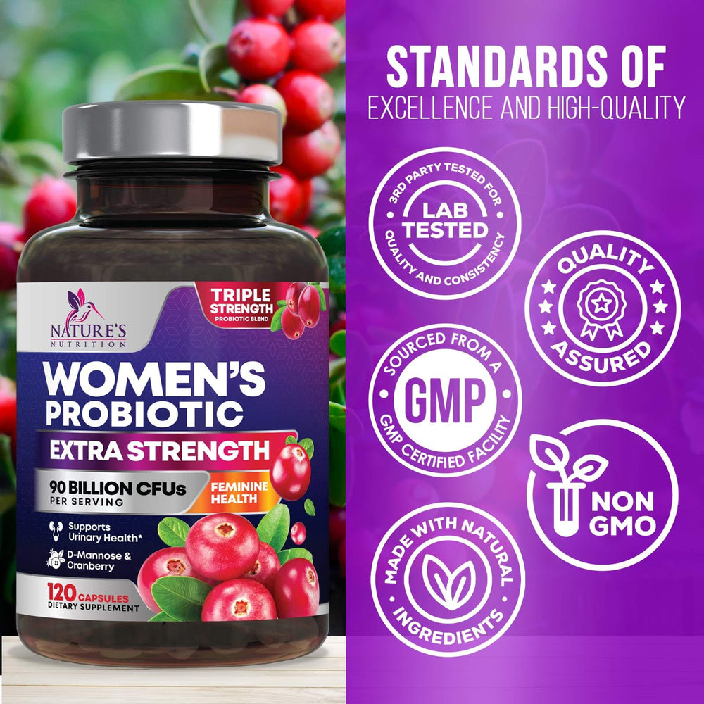 Nature's Nutrition etiqueta con ingredientes destacando 16 cepas y transparencia