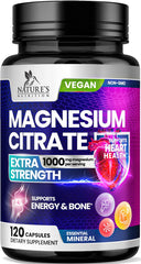 Nature's Nutrition vista frontal del frasco y la caja mostrando el producto y beneficios