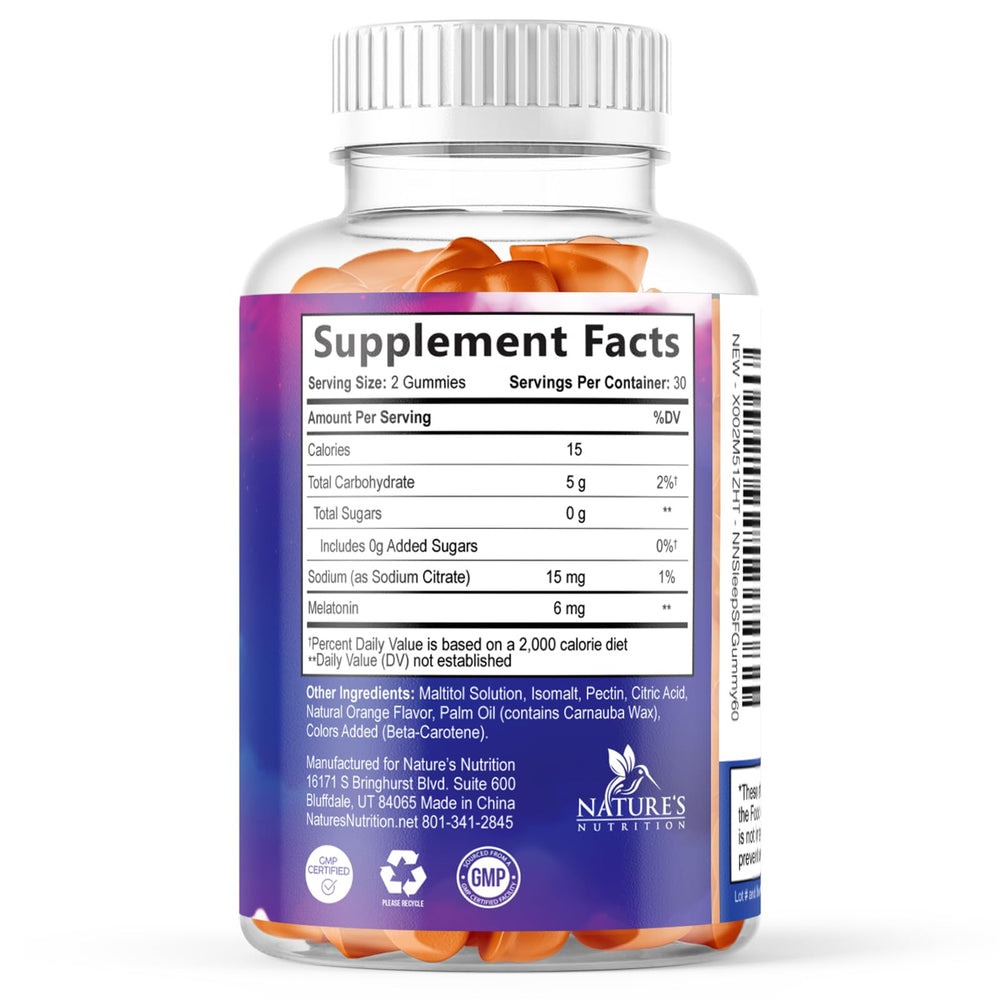 Nature's Nutrition ingredientes listados destacando fórmula sin azúcar y vegana