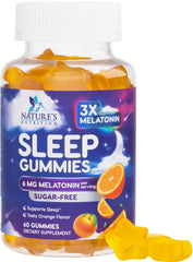 Nature's Nutrition envase frontal de gomitas melatonina muestra dosis y sabor