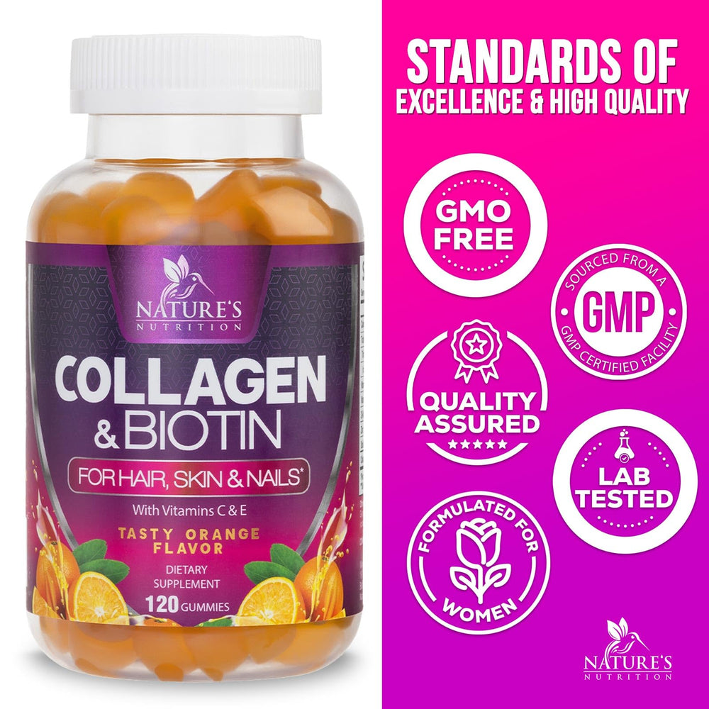 Nature's Nutrition ingredientes clave colágeno y vitamina C visibles
