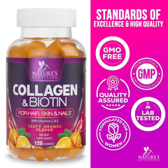 Nature's Nutrition ingredientes clave colágeno y vitamina C visibles