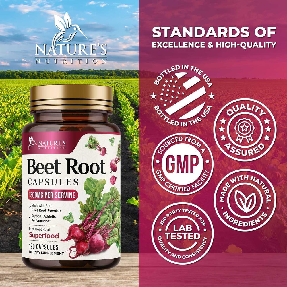 Nature's Nutrition etiqueta con instrucciones y garantía de calidad