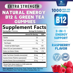 Nature's Nutrition primer plano de una gomita mostrando textura masticable y apetecible