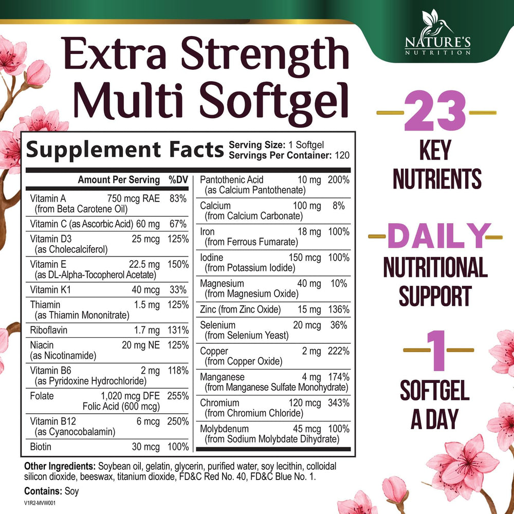 Nature's Nutrition primer plano de softgel mostrando textura y fácil ingestión