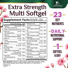 Nature's Nutrition primer plano de softgel mostrando textura y fácil ingestión