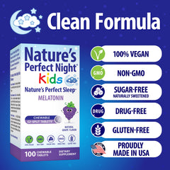 Nature's Perfect Night Kids etiqueta nutricional y composición, transparencia de ingredientes
