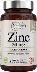 Nature's Potent frasco frontal mostrando etiqueta y 100 tabletas, confianza y pureza