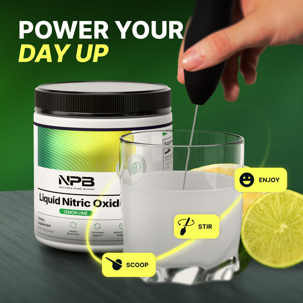 Nature's Pure Blend cucharada medidora mostrando dosis recomendada