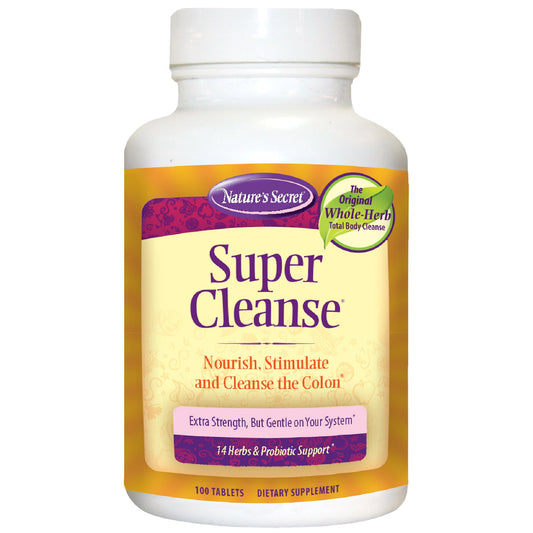Nature's Secret envase frontal mostrando tabletas y beneficios para digestión