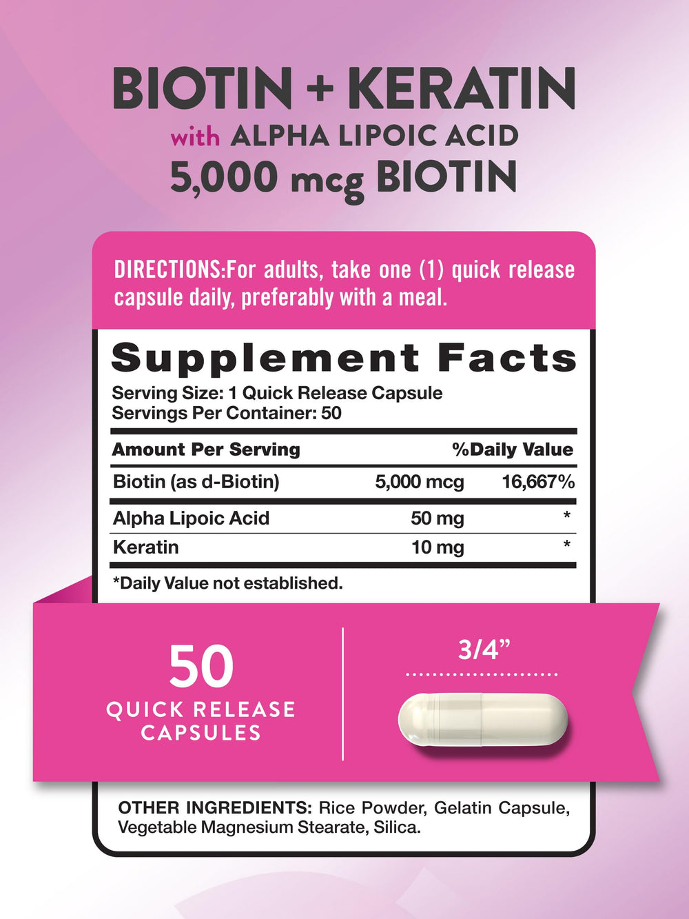 Nature's Truth Biotina 5000 mcg, botella: dosis diaria fácil para complementar tu rutina.