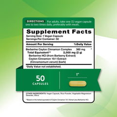 Nature's Truth etiqueta en primer plano con ingredientes y declaraciones claras