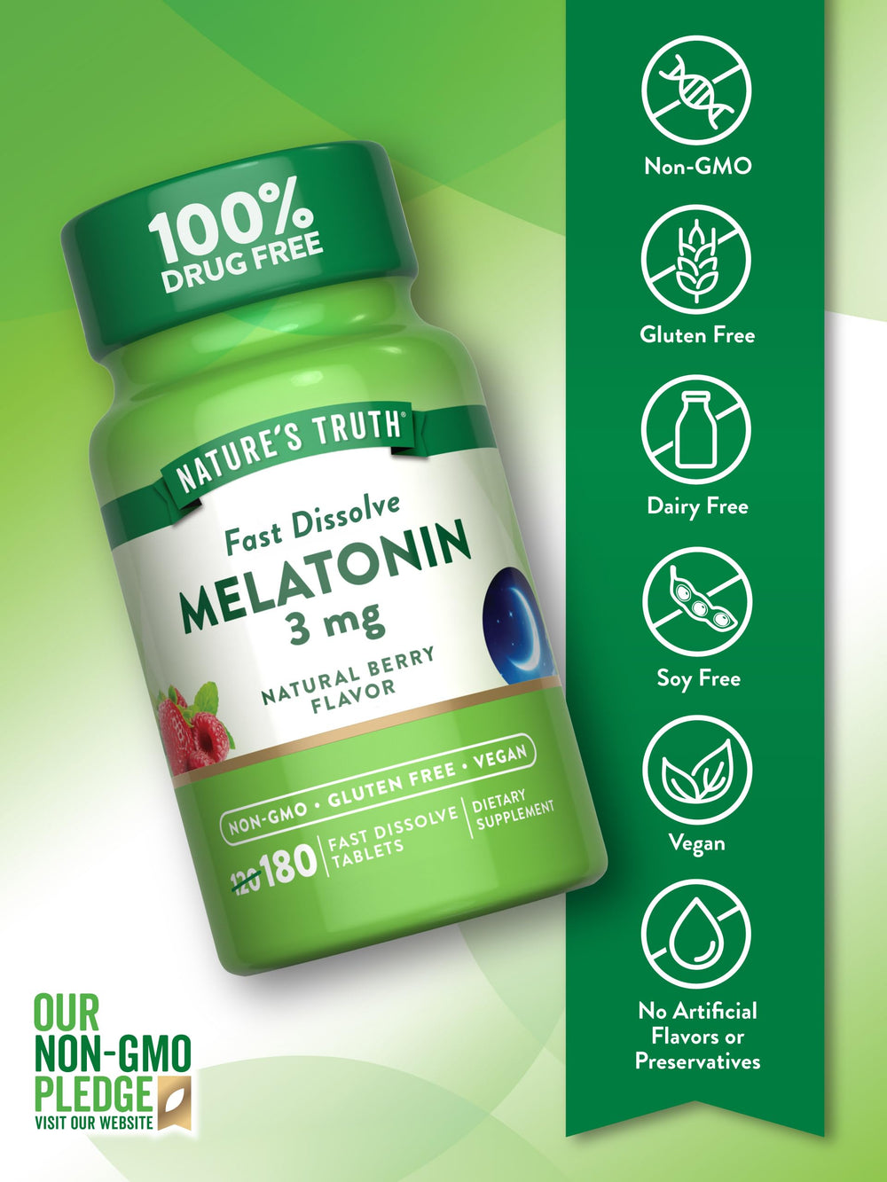 Nature's Truth primer plano de la textura de la tableta, fácil disolver