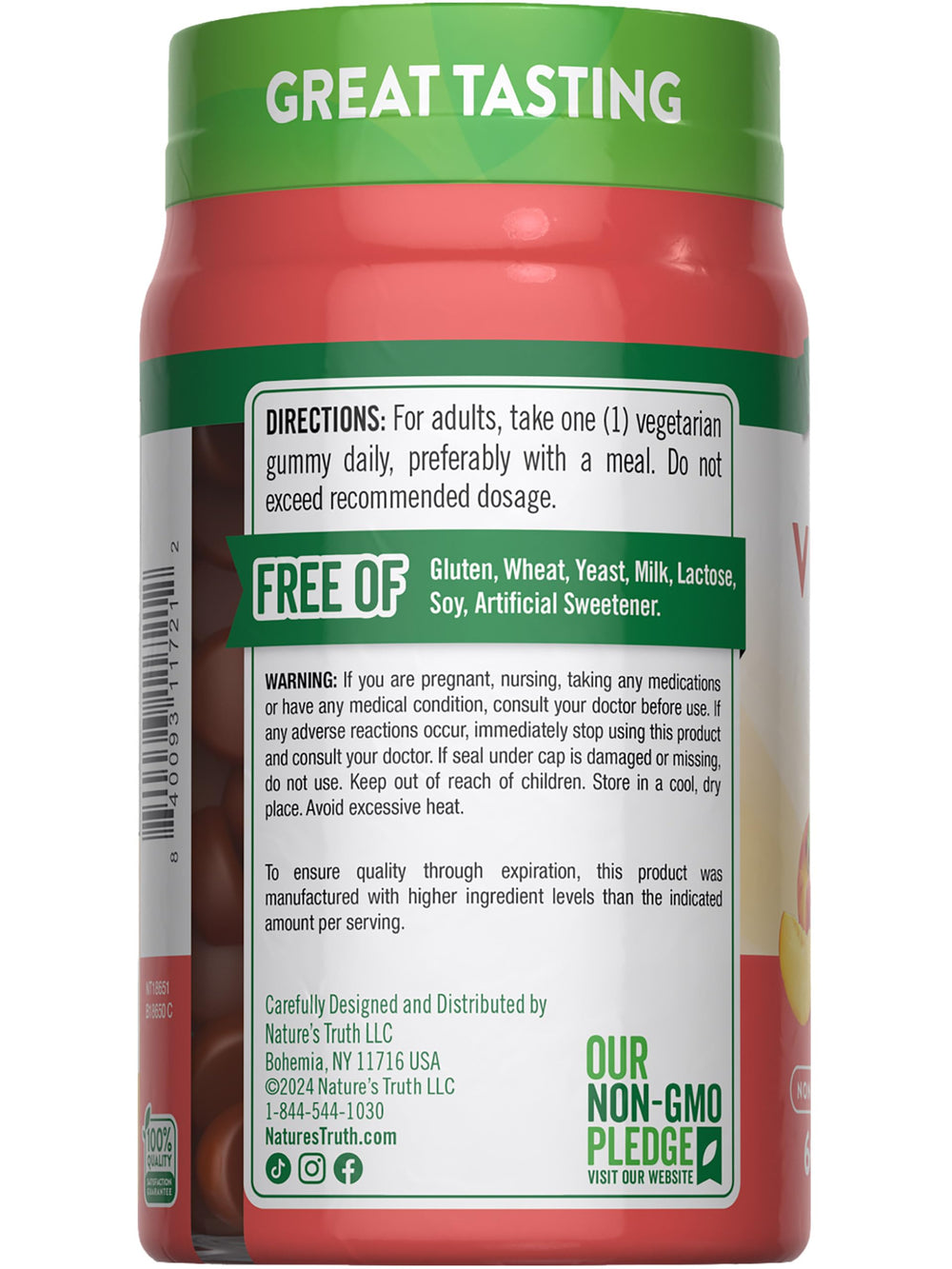 Nature's Truth producto en mesa de desayuno, sugiere uso diario sencillo