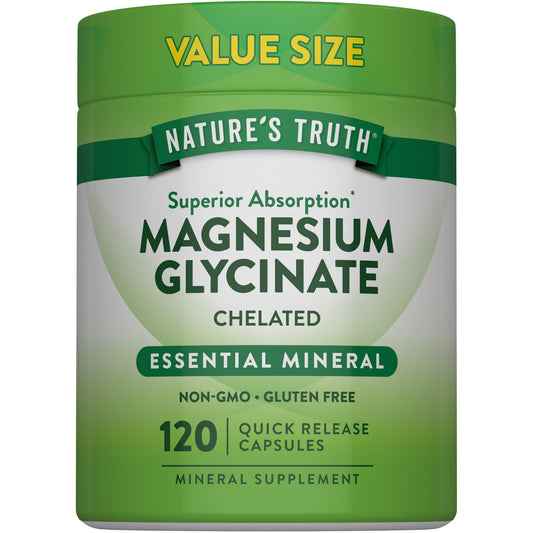 Nature's Truth frasco frontal mostrando 120 cápsulas y etiqueta clara