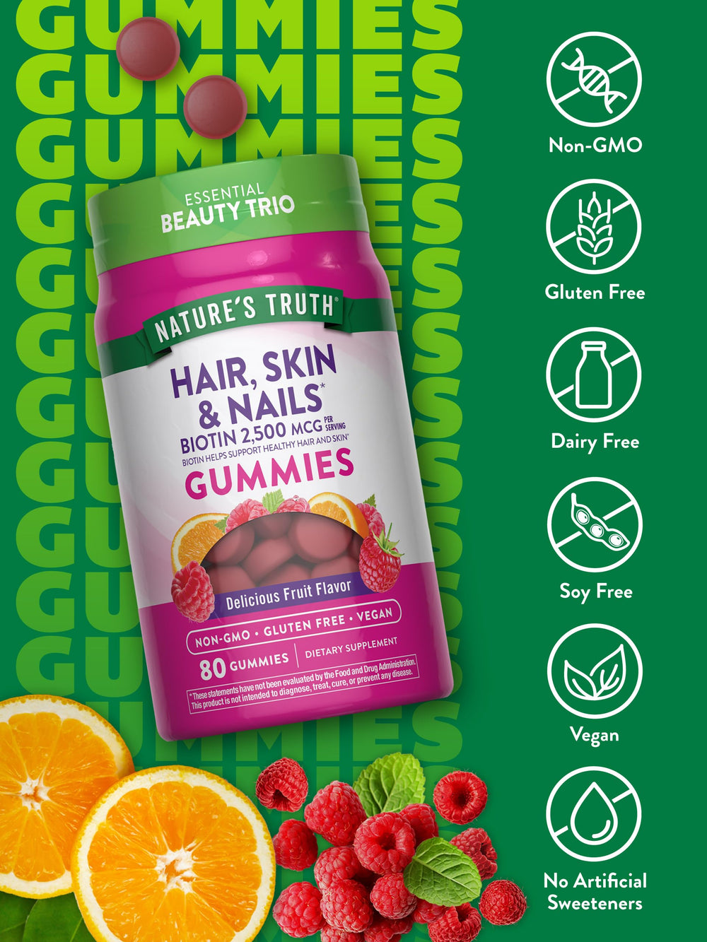 Nature's Truth gomitas en mano lista para consumo, conveniencia diaria
