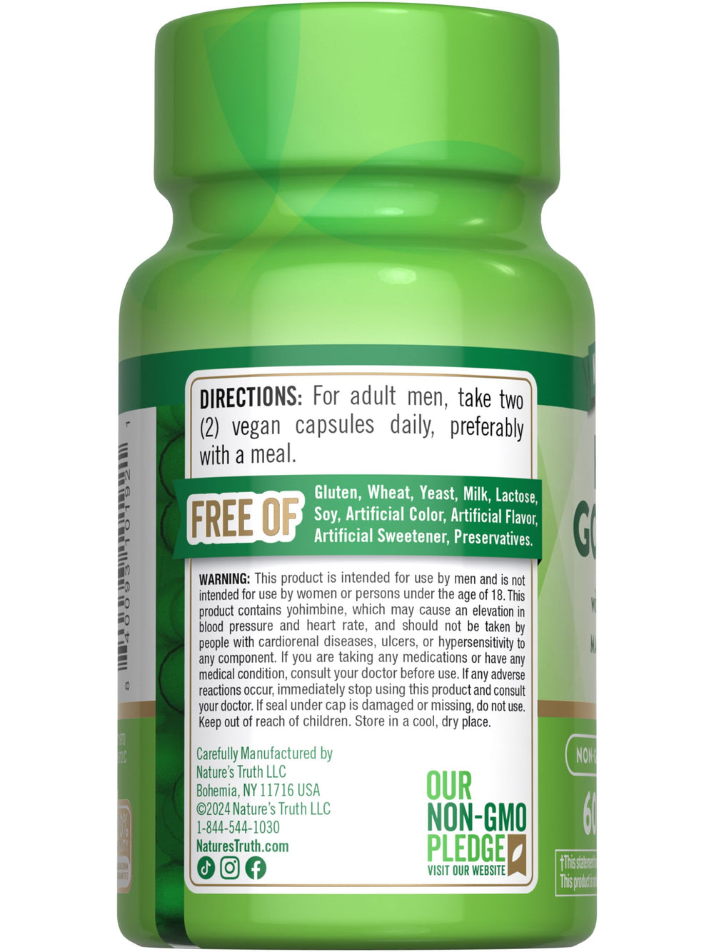 Nature's Truth junto a plantas naturales, énfasis en ingredientes vegetales
