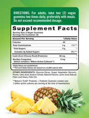 Nature's Truth probiotic gummies adults label highlights 1B CFU and prebiotic support.
