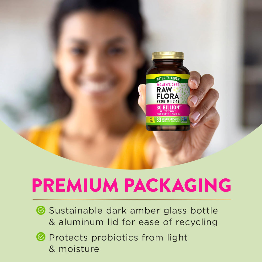 Nature's Truth probiótico en cocina para mostrar almacenaje sencillo