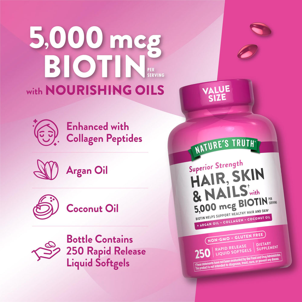 Nature's Truth comparación de tamaño del frasco para planificación mensual