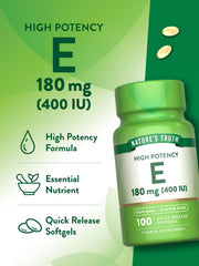 Nature's Truth etiqueta nutricional abierta mostrando 180 mg por porción