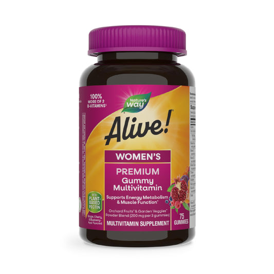 Nature's Way envase frontal mostrando 75 gomitas y beneficios multivitamínicos
