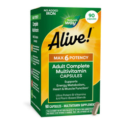 Nature's Way empaque frontal mostrando 90 cápsulas y beneficios diarios