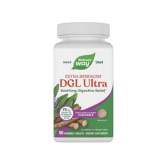 Nature's Way envase frontal DGL Ultra mostrando beneficios y sabor