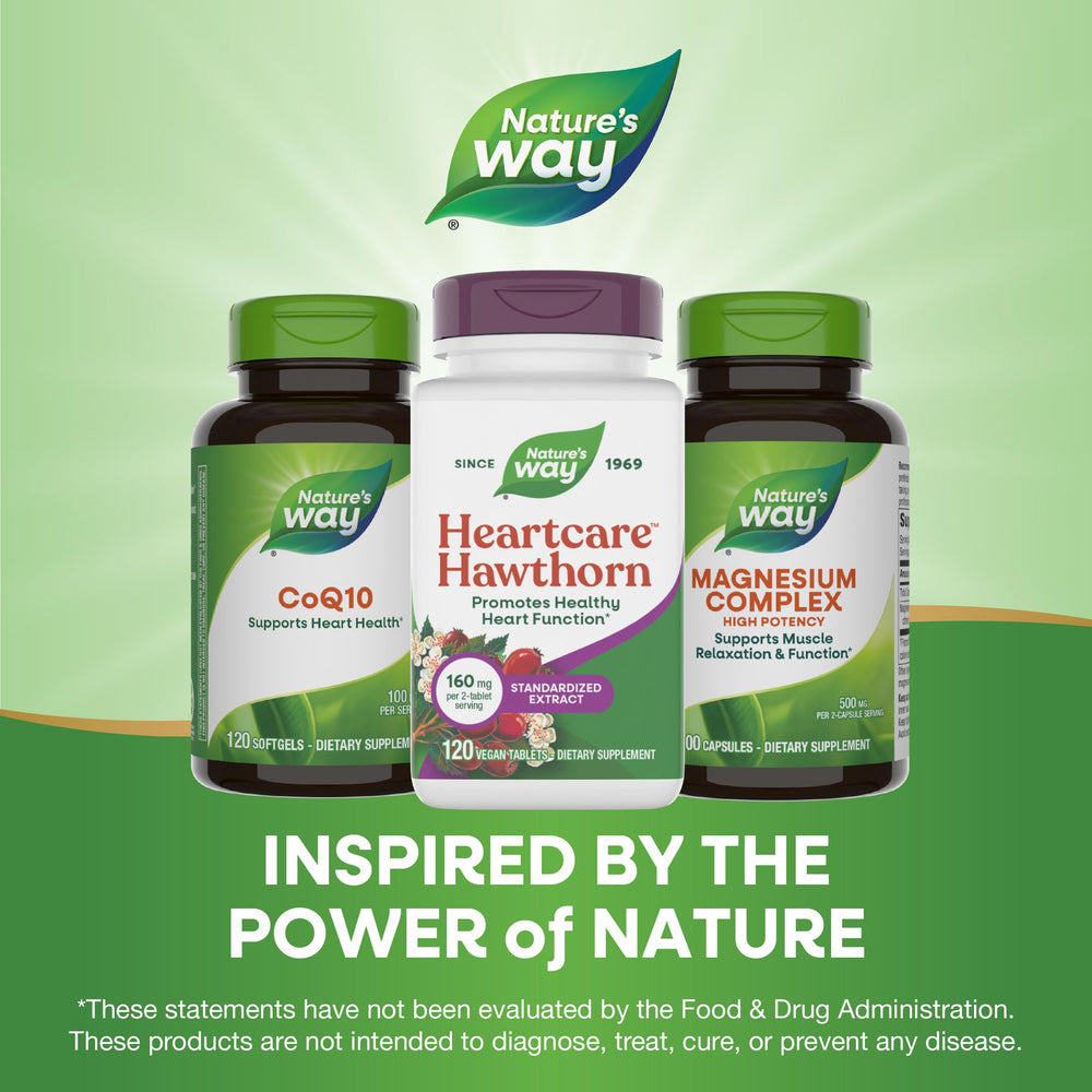 Nature's Way iconos de sin gluten y vegano en la etiqueta, tranquilidad