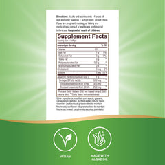 Nature's Way etiqueta nutricional clara indica DHA y EPA mínimos