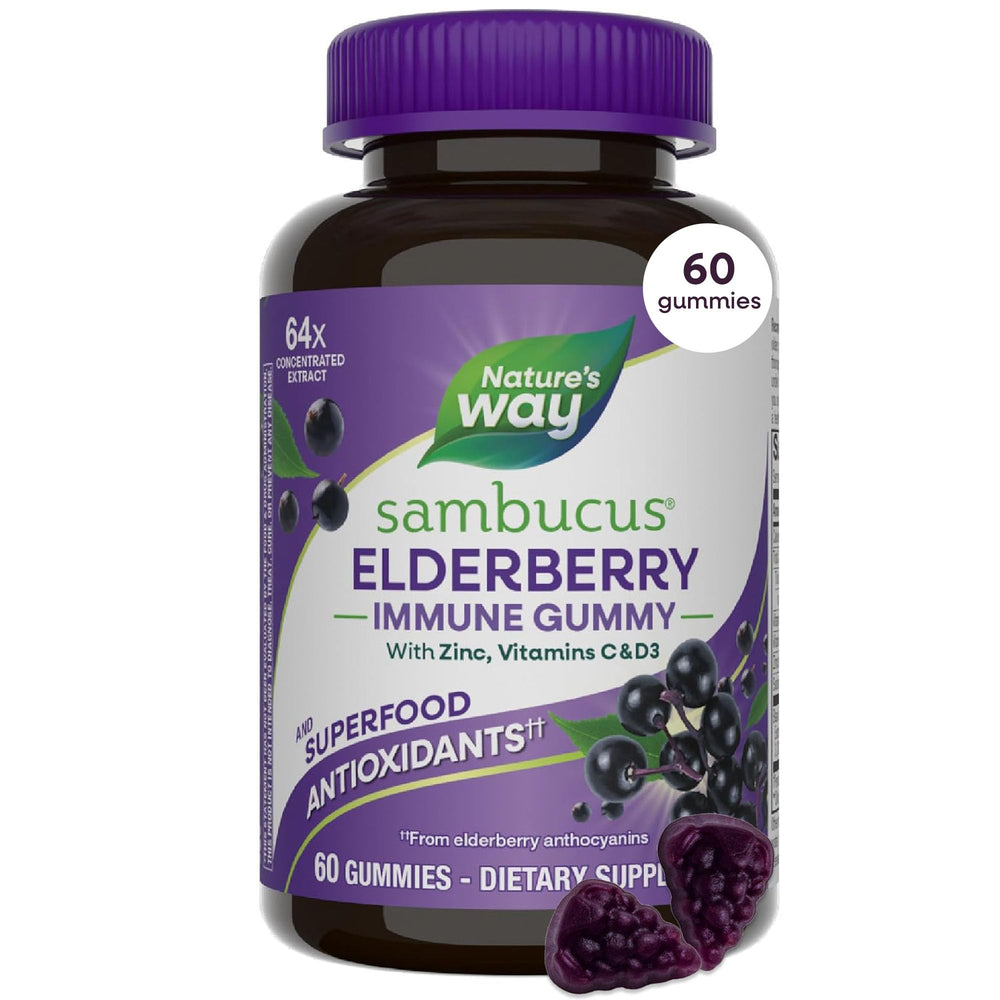 Nature's Way envase frontal de Sambucus con beneficio de apoyo diario