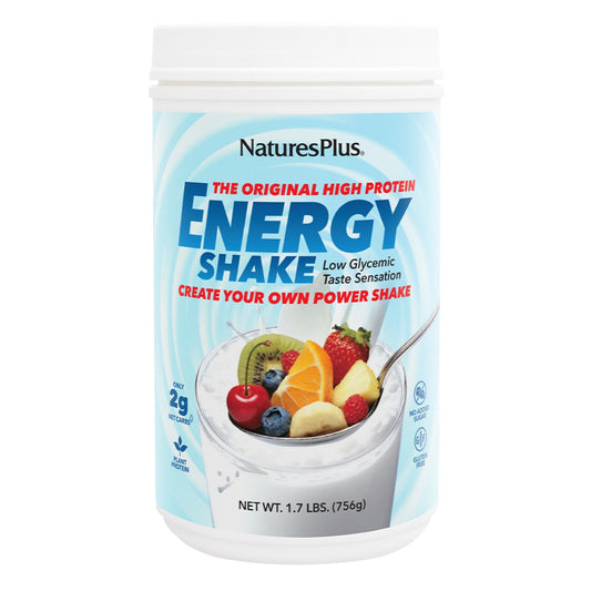 NaturesPlus batido energético: proteína vegetal de 16 g para energía sostenida.