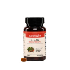 NatureWise envase frontal del suplemento Iron Bisglycinate ayuda a elegir fácil