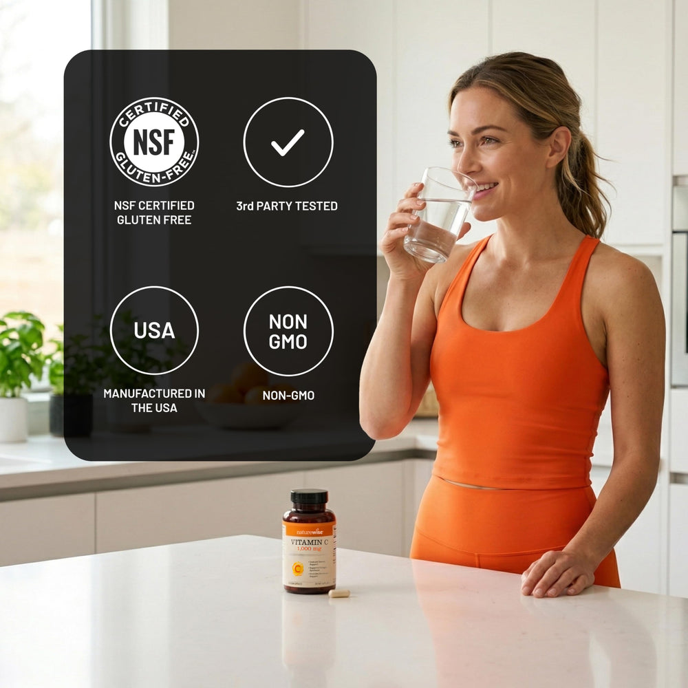 Sello vegano e ingredientes en imagen destacando NatureWise apto para veganos