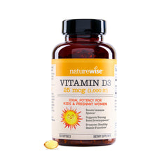 NatureWise frasco frontal con 360 softgels, comodidad y suministro prolongado