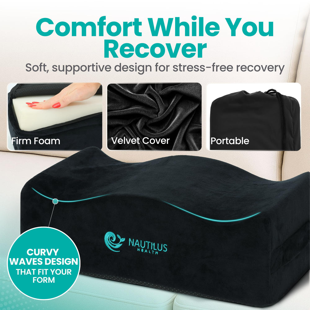 Nautilus Health cojín colocado en asiento de coche, viaje seguro y cómodo