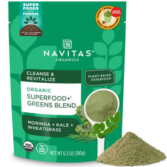 Navitas Organics frente del empaque mostrando bolsa y diseño, práctico para almacenamiento
