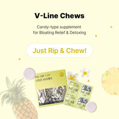 NE:AR V-Line Chews sabor piña, envase colorido para snack ligero y agradable