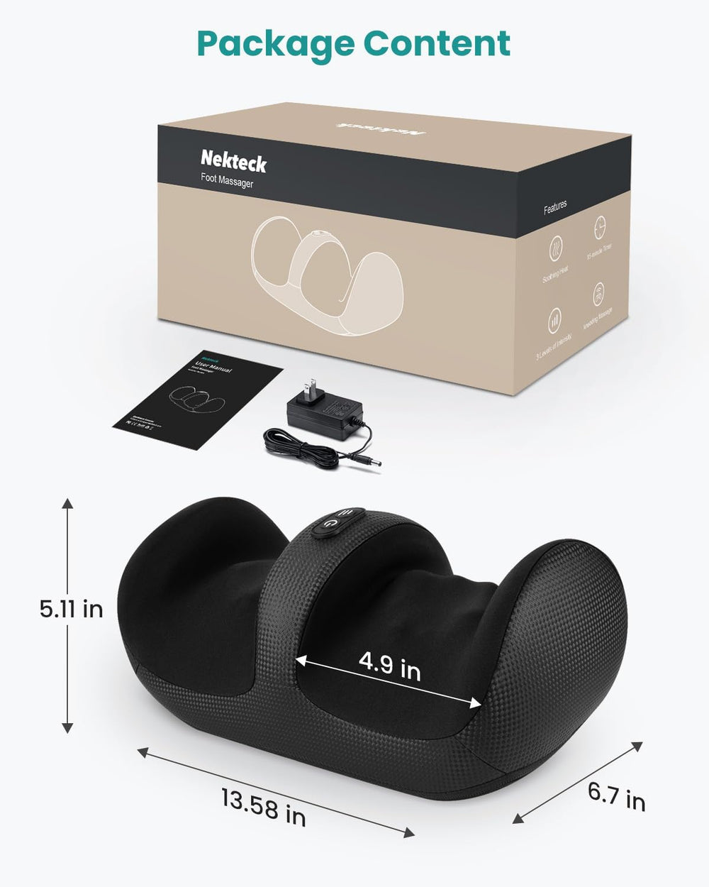 Nekteck ambiente hogareño con masajeador para relajación diaria