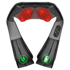 Nekteck vista frontal del masajeador mostrando diseño ergonómico y comodidad