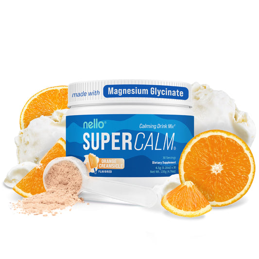 Nello bote frontal Orange Creamsicle mostrando envase claro y beneficios