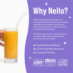 Nello Supersleep persona bebiendo antes de dormir para crear una rutina nocturna