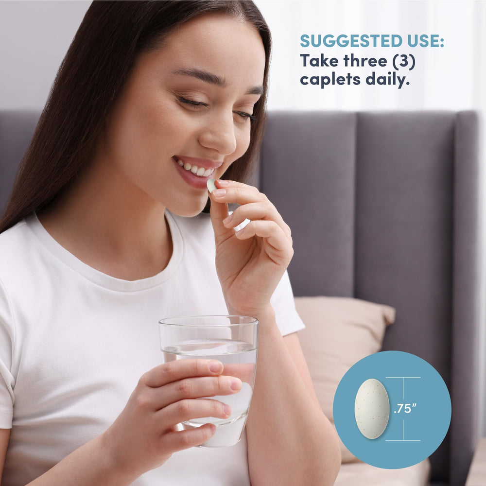 Botella NeoCell con 180 caplets sobre superficie indicando suministro prolongado