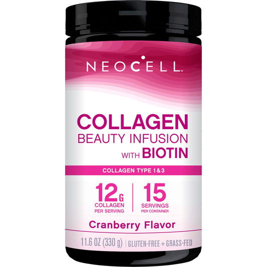 NeoCell Colágeno Infusión en polvo para mezclar, piel radiante y cabello saludable.