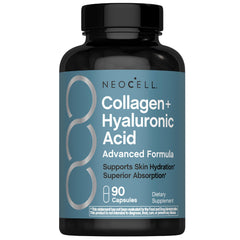 NeoCell Collagen Peptides cápsulas en bote para piel hidratada.
