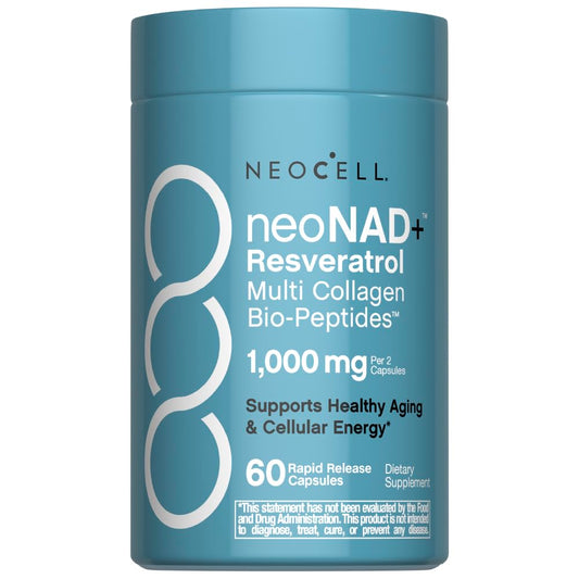 NeoCell frasco frontal mostrando la marca y beneficios visibles