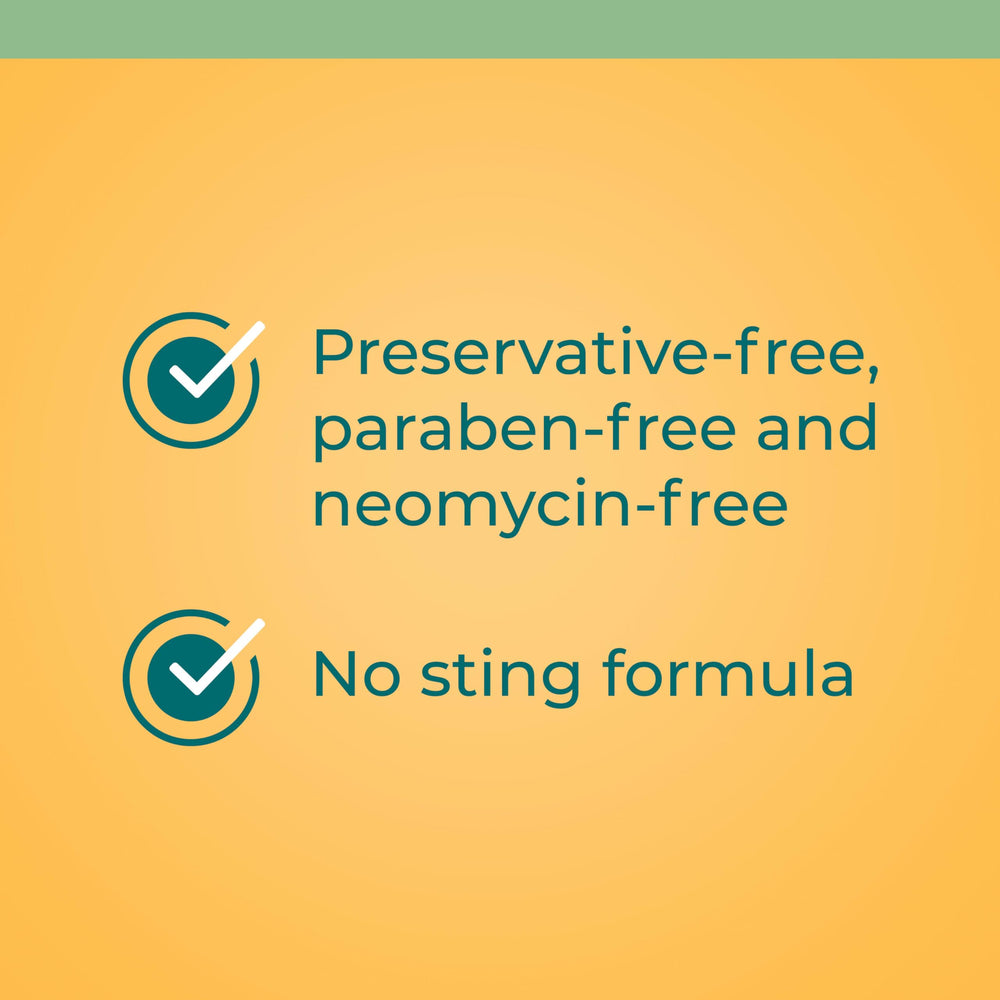 Neosporin aplicación con dedo ofreciendo protección sin ardor