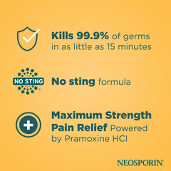 Neosporin aplicación sobre corte mostrando protección y confort local