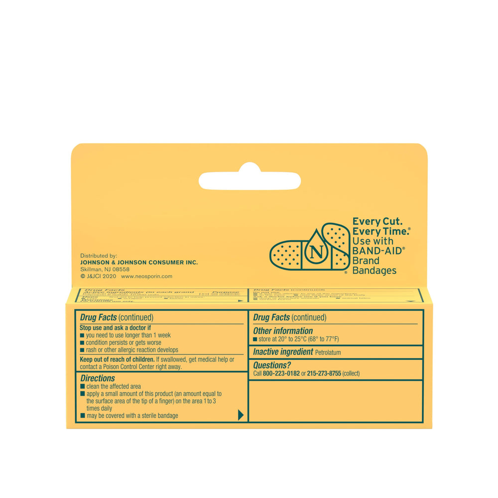 Neosporin comparación de tamaño en mano fácil de transportar